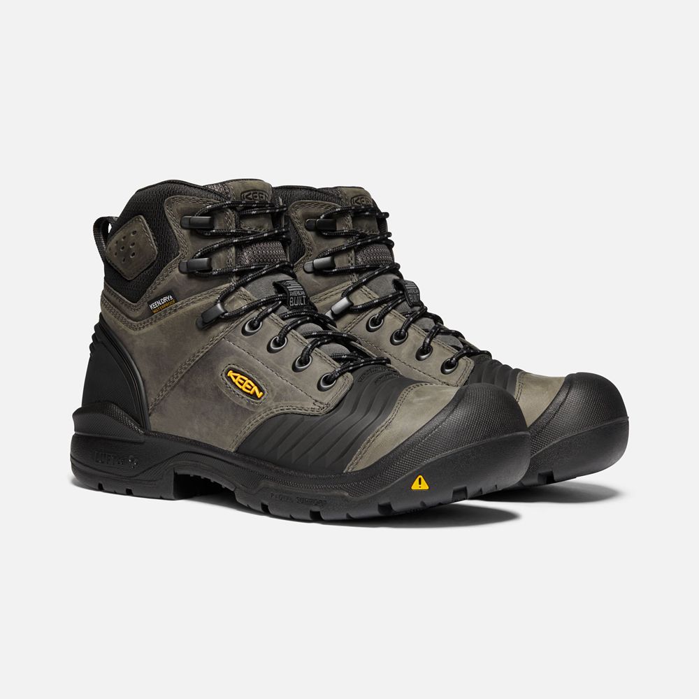 Keen Trekking Bot Erkek Siyah - Portland 6\" Waterproof (Carbon-Fiber Toe) - Türkiye CEBK57482